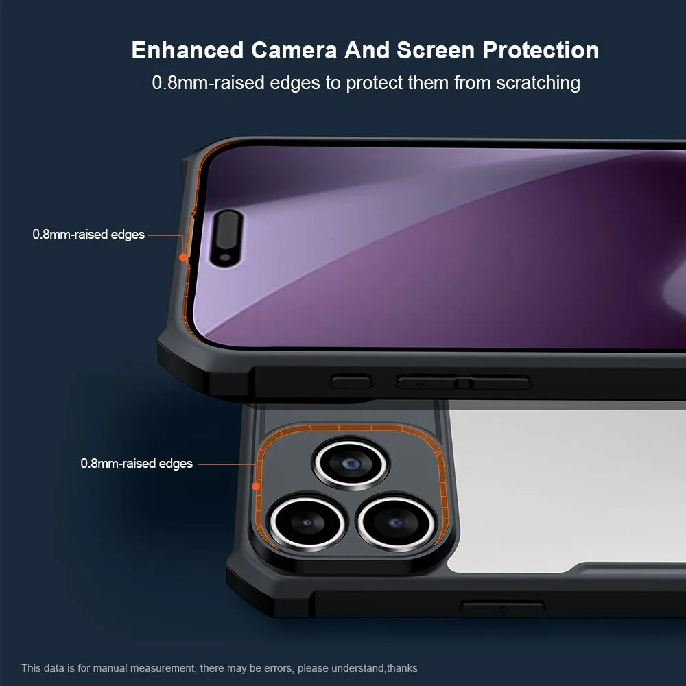 XUNDD For iPhone 18 Pro Max / 17 Pro Max Case Dropproof TPU + Acrylic Clear Back Phone Cover - Black - 3