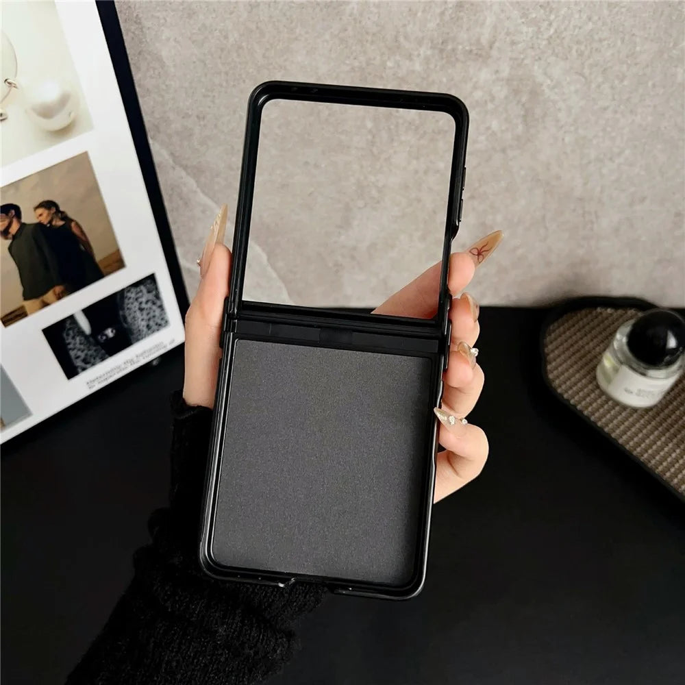 For Samsung Galaxy Z Flip7 5G Magnetic Case Diamond Quilted Leather Back Cover with Ring Holder Kickstand - Brown - 3
