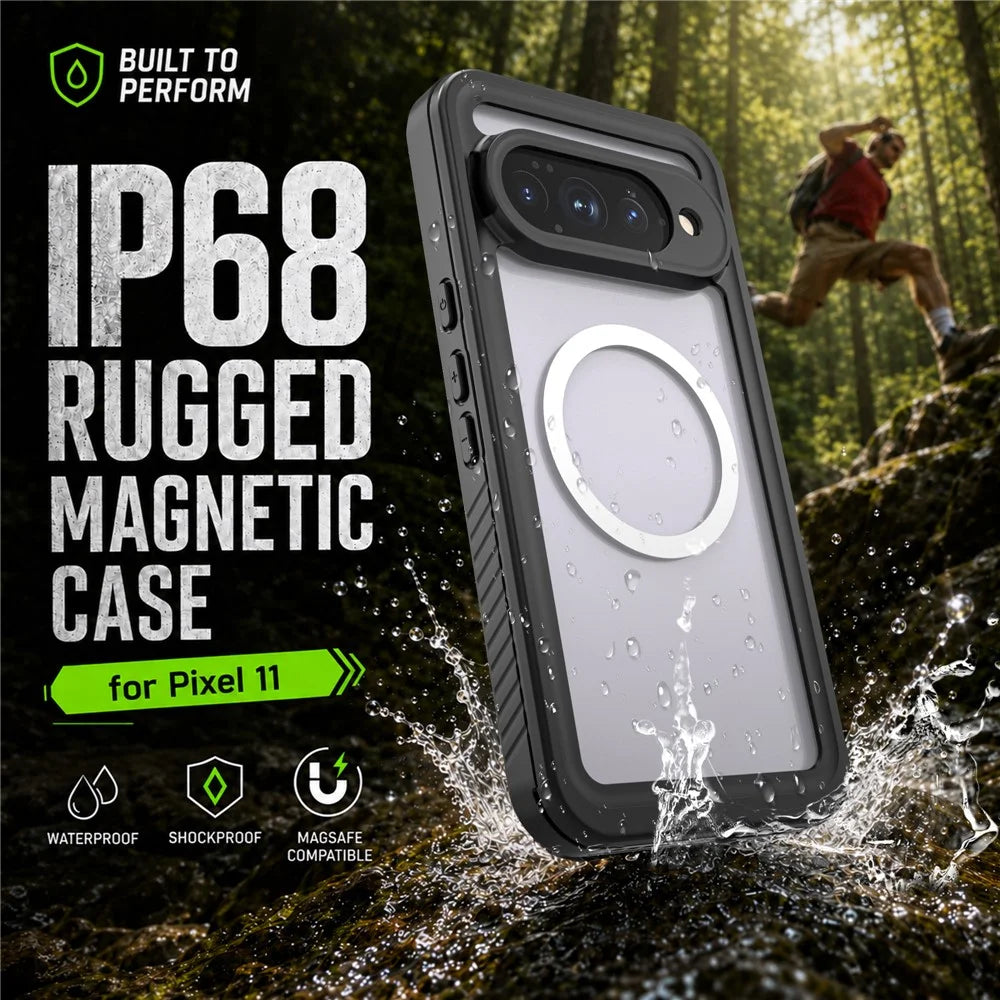 REDPEPPER FS Series For Google Pixel 11 Pro XL IPX8 Waterproof Case PC TPU PET Clear Magnetic Phone Cover - Black - 3
