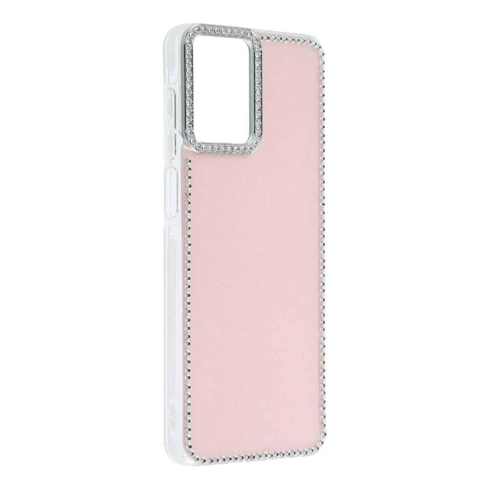 For Samsung Galaxy A07 4G / A07 5G / A06 4G / A06 5G Case Rhinestone Edge Glitter Back TPU + PC IMD Phone Cover - Glitter Light Pink - 3