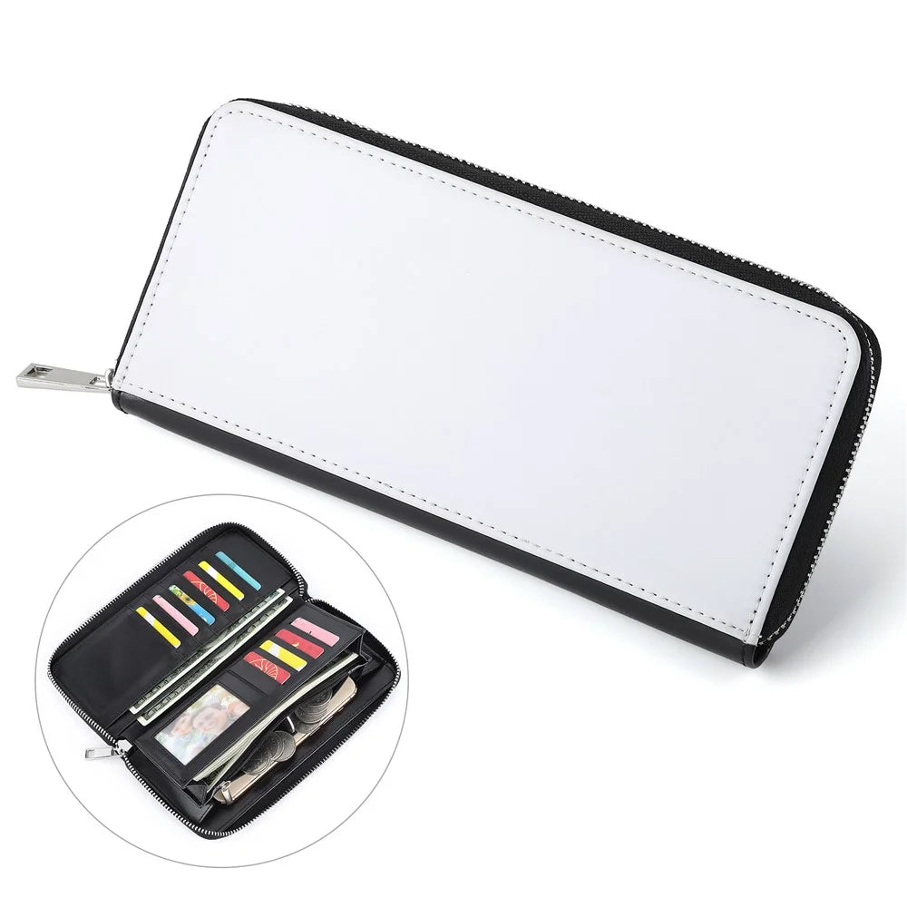 PU Leather Wallets Large Capacity Zippered Wallet with Cards Slots, Cash Storage Pouch for Men, Women - 1