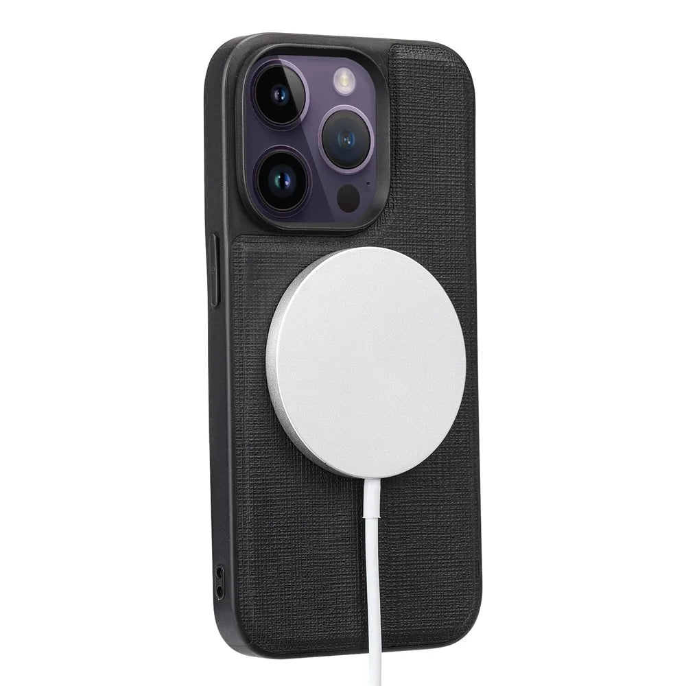 VILI T Series for iPhone 14 Pro Max Detachable 2-in-1 Cell Phone Cover Magnetic Vertical Open Card Slot Anti-scratch Phone Case with Strap - Black - 4