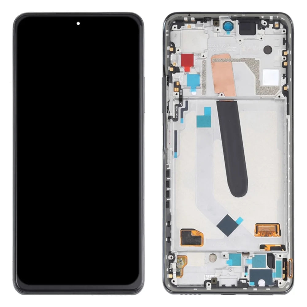For Xiaomi Poco F3 Grade C OLED Screen and Digitizer Assembly + Frame Repair Part (without Logo) - Black - 1