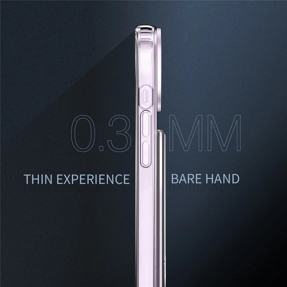 Clear Phone Case for iPhone 14 , Airbag Corner Card Holder TPU + Acrylic Phone Cover - 7