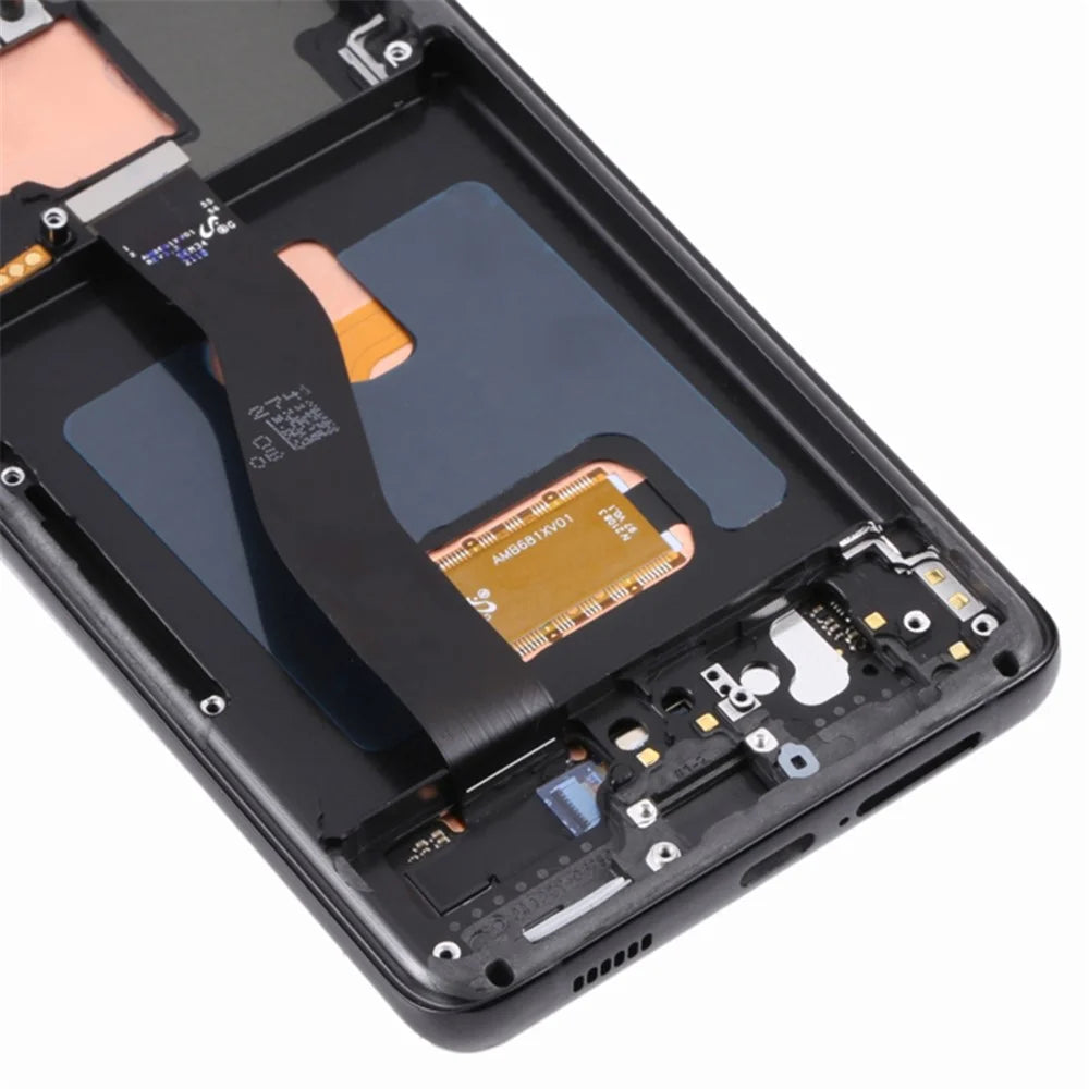 For Samsung Galaxy S21 Ultra 5G G998B OEM Grade S AMOLED Screen and Digitizer Assembly + Frame Part (without Logo) - Black - 5