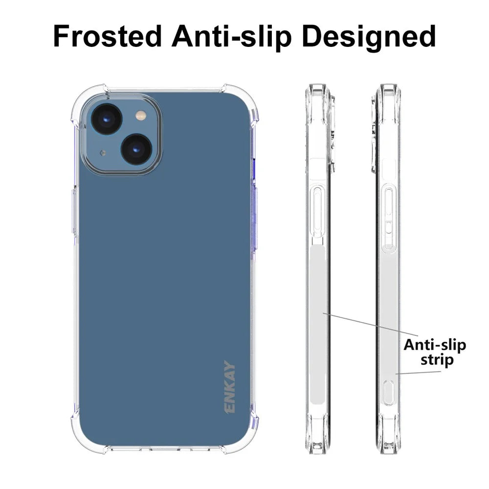 ENKAY HAT PRINCE Anti-drop Phone Case for iPhone 14 TPU Clear Cover with High Aluminium-silicon Glass Screen Film - 5
