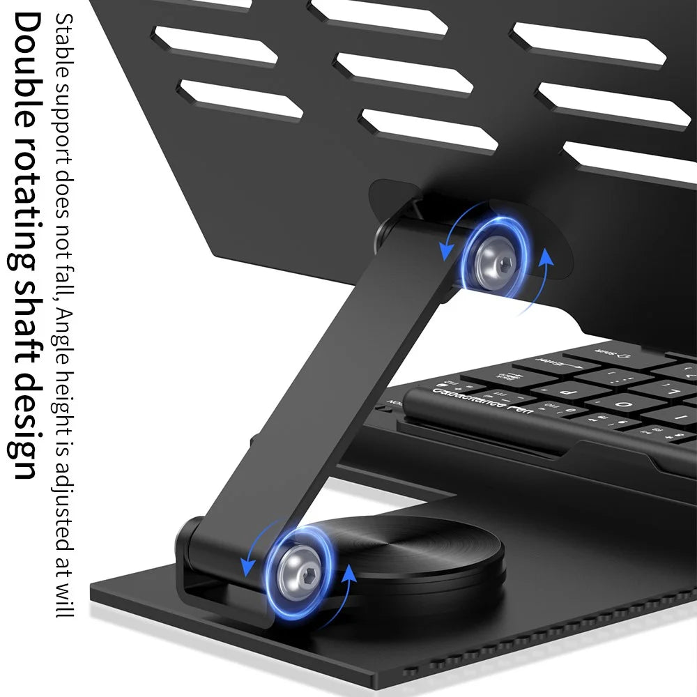 GKK For Samsung Galaxy Fold / Z Fold Series Foldable Desk Stand Holder with Bluetooth-compatible Keyboard + Mouse + Stylus - Black - 5