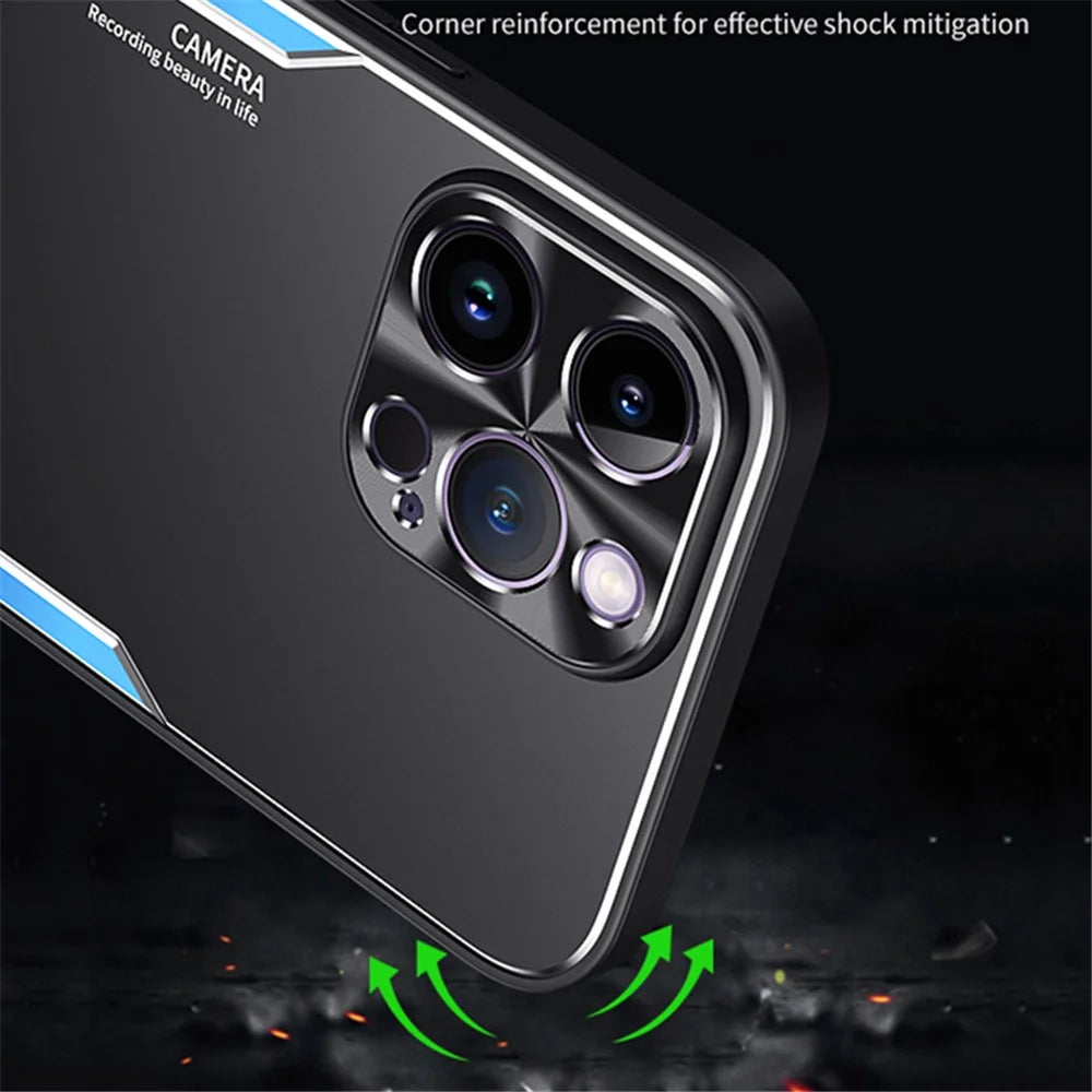 For iPhone 12 Pro Max Shockproof Phone Cover Shell Kickstand Design TPU + Aluminium Alloy Phone Case - Red - 2