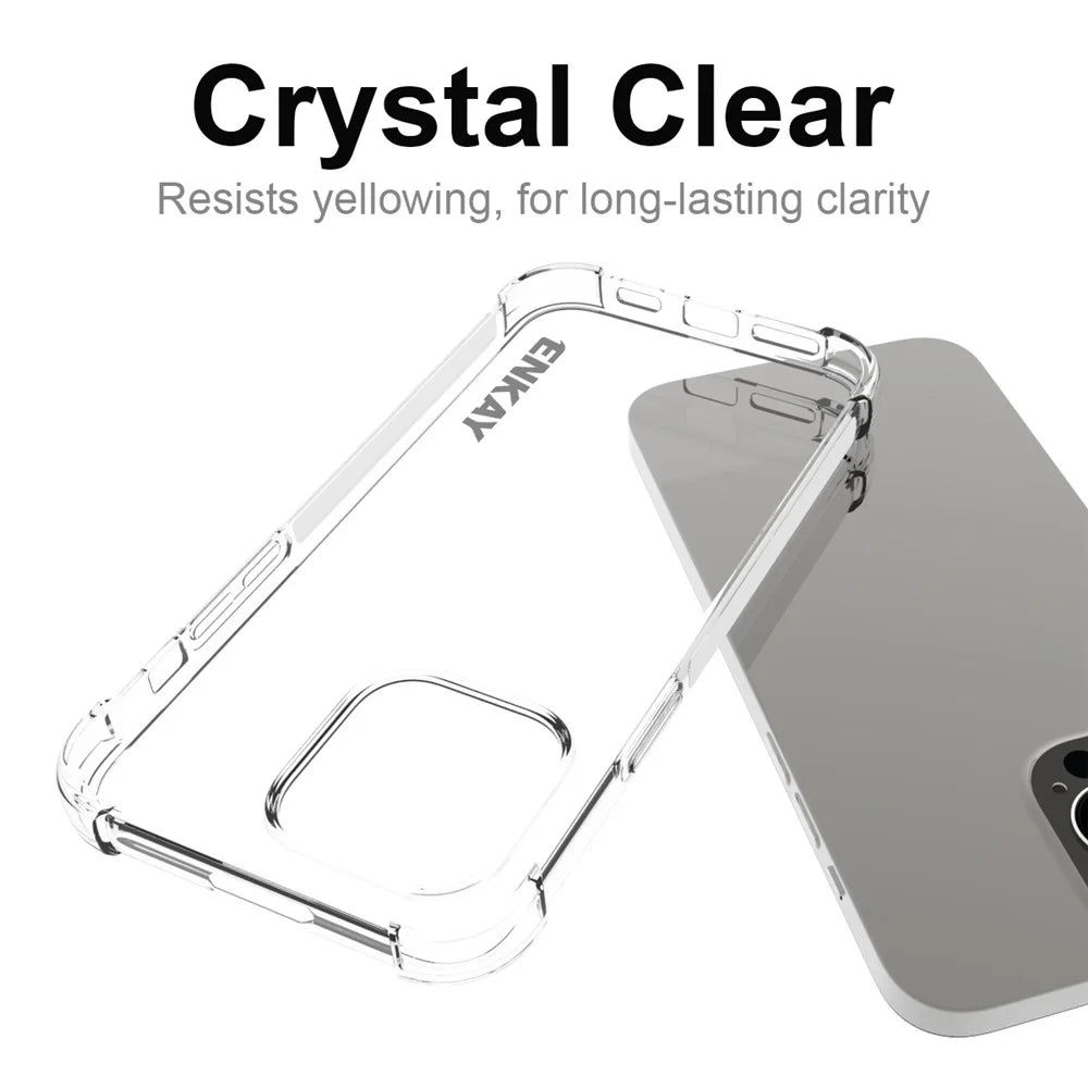 ENKAY HAT PRINCE For iPhone 14 Pro Max Anti-slip Phone Case Clear TPU Cover with High Aluminium-silicon Glass Screen Film - 5
