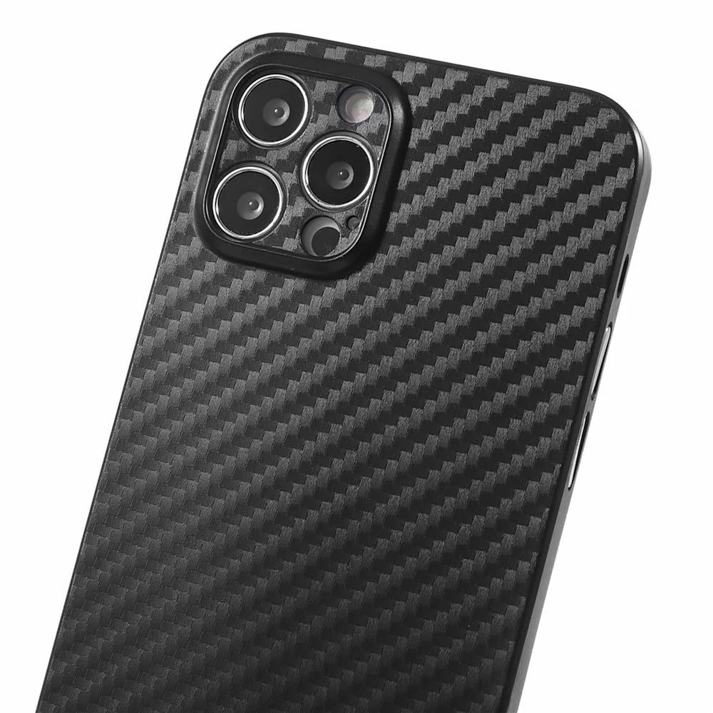 For iPhone 12 Pro 6.1 inch Carbon Fiber Texture PC Cover Super Thin Phone Case (Precise Lens Cutout) - Black - 4