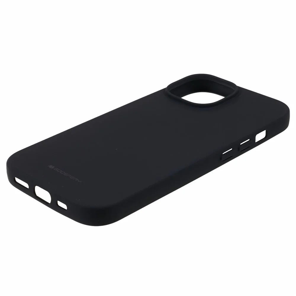 MERCURY GOOSPERY SOFT FEELING Series For iPhone 15 Plus Matte Phone Case Soft TPU Anti-scratch Back Cover - Black - 4