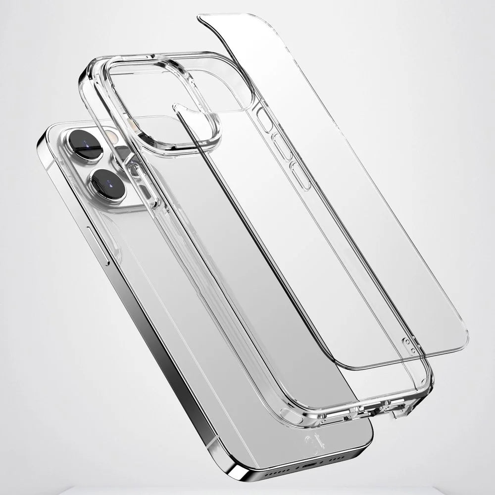 Aurora Series For iPhone 15 Clear Slim Mobile Phone Shell Case Hard PC + Soft TPU Cover - Transparent - 3