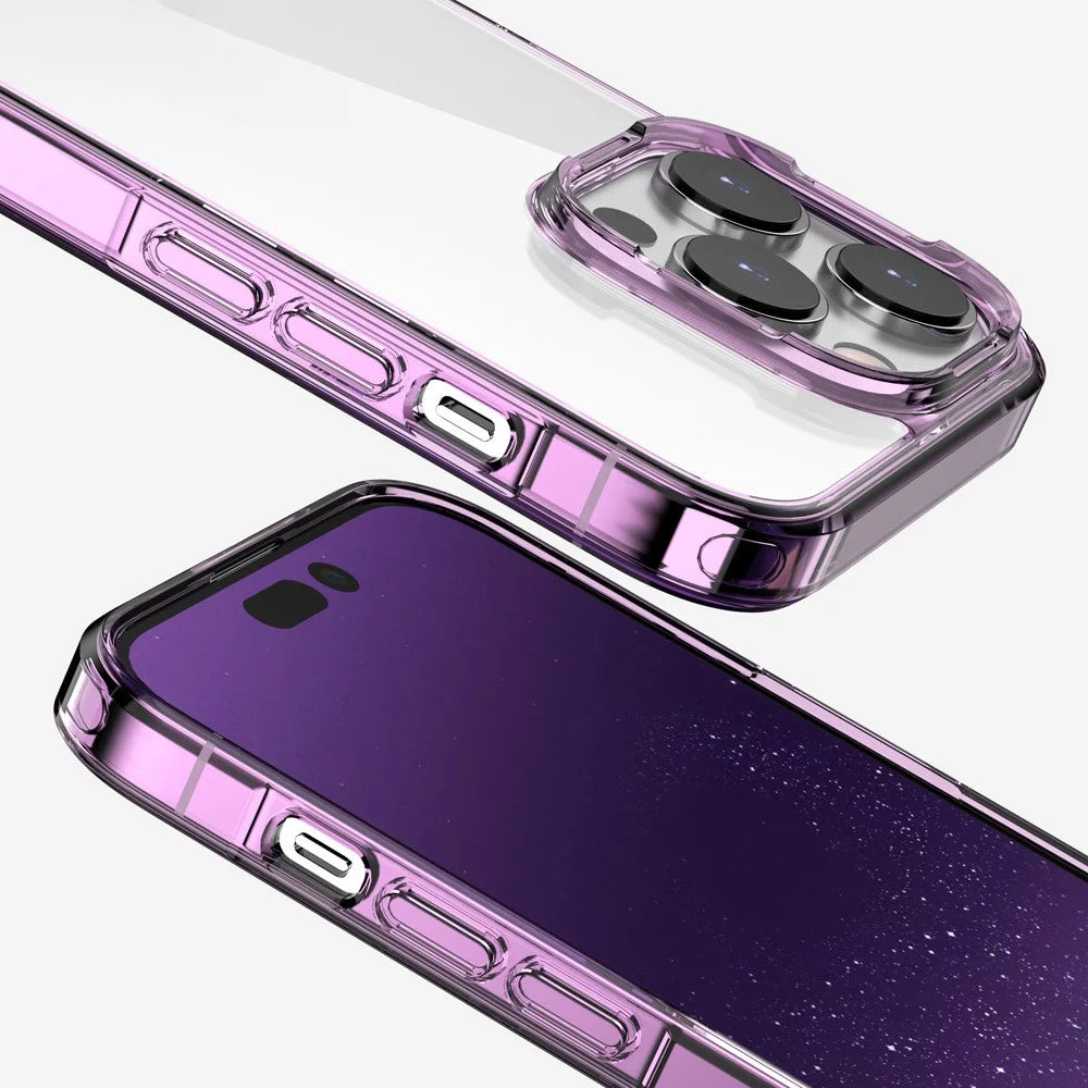 Aurora Series For iPhone 15 Clear Slim Mobile Phone Shell Case Hard PC + Soft TPU Cover - Transparent - 7