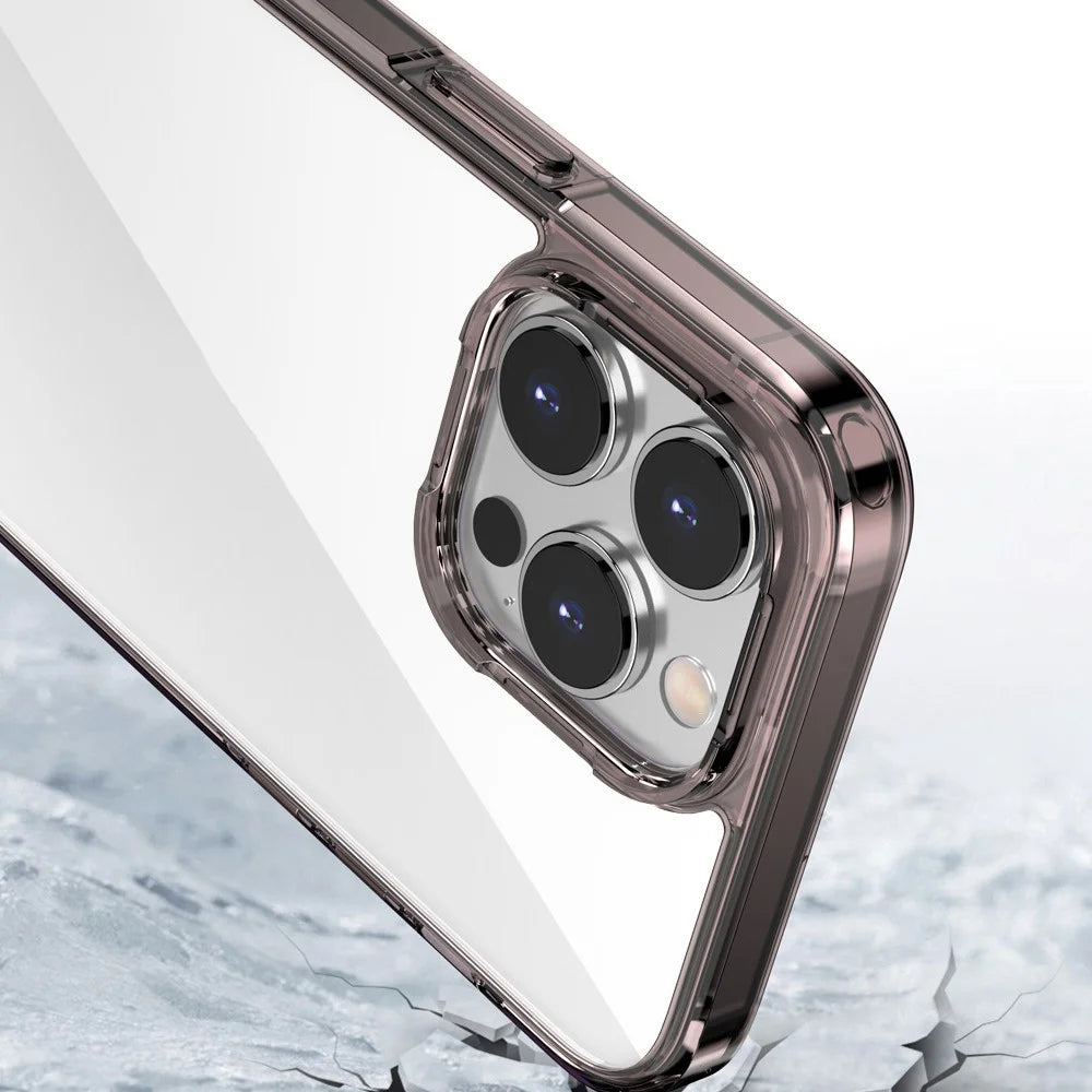 Aurora Series For iPhone 15 Pro Max Clear Mobile Phone Shell PC + TPU Anti-Scratch Phone Case Cover - Transparent Purple - 4