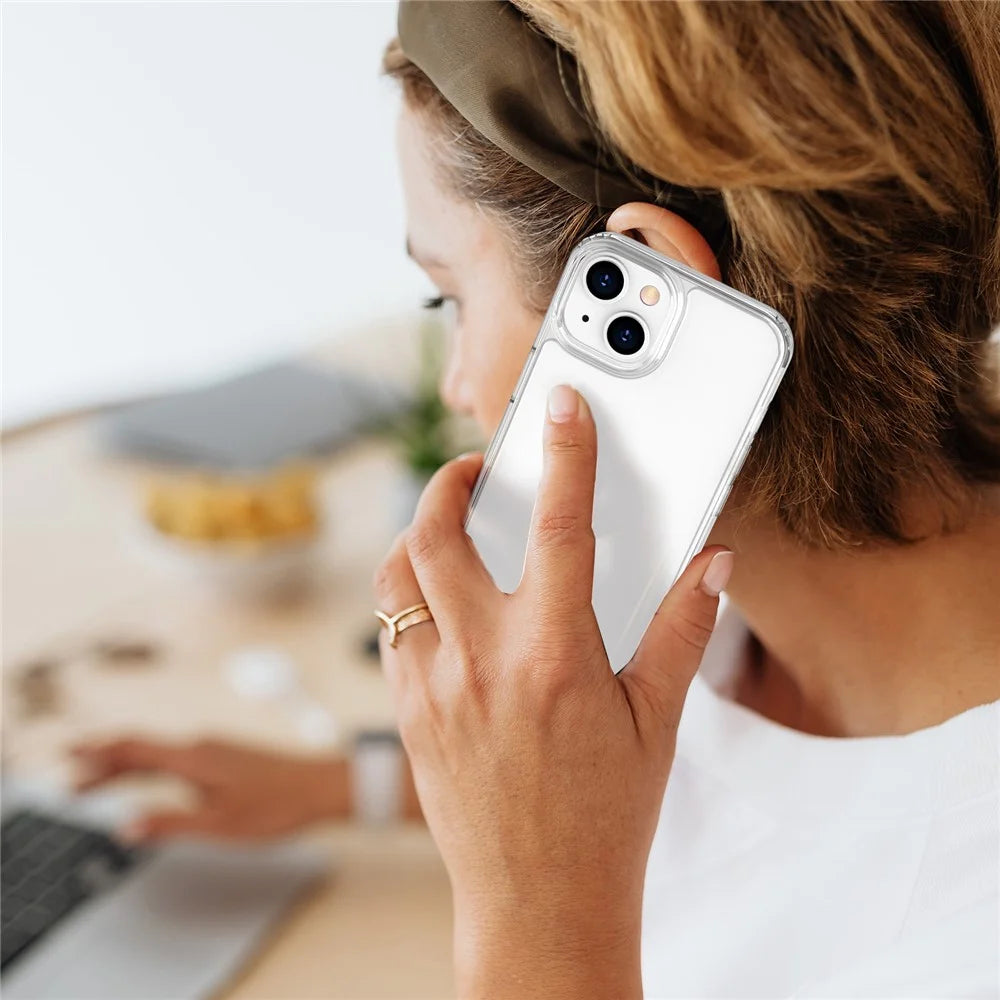 AHASTYLE PC06 Clear PC + TPU Cover For iPhone 14 Plus , Dustproof Mobile Phone Shell Anti-Scratch Case - 5