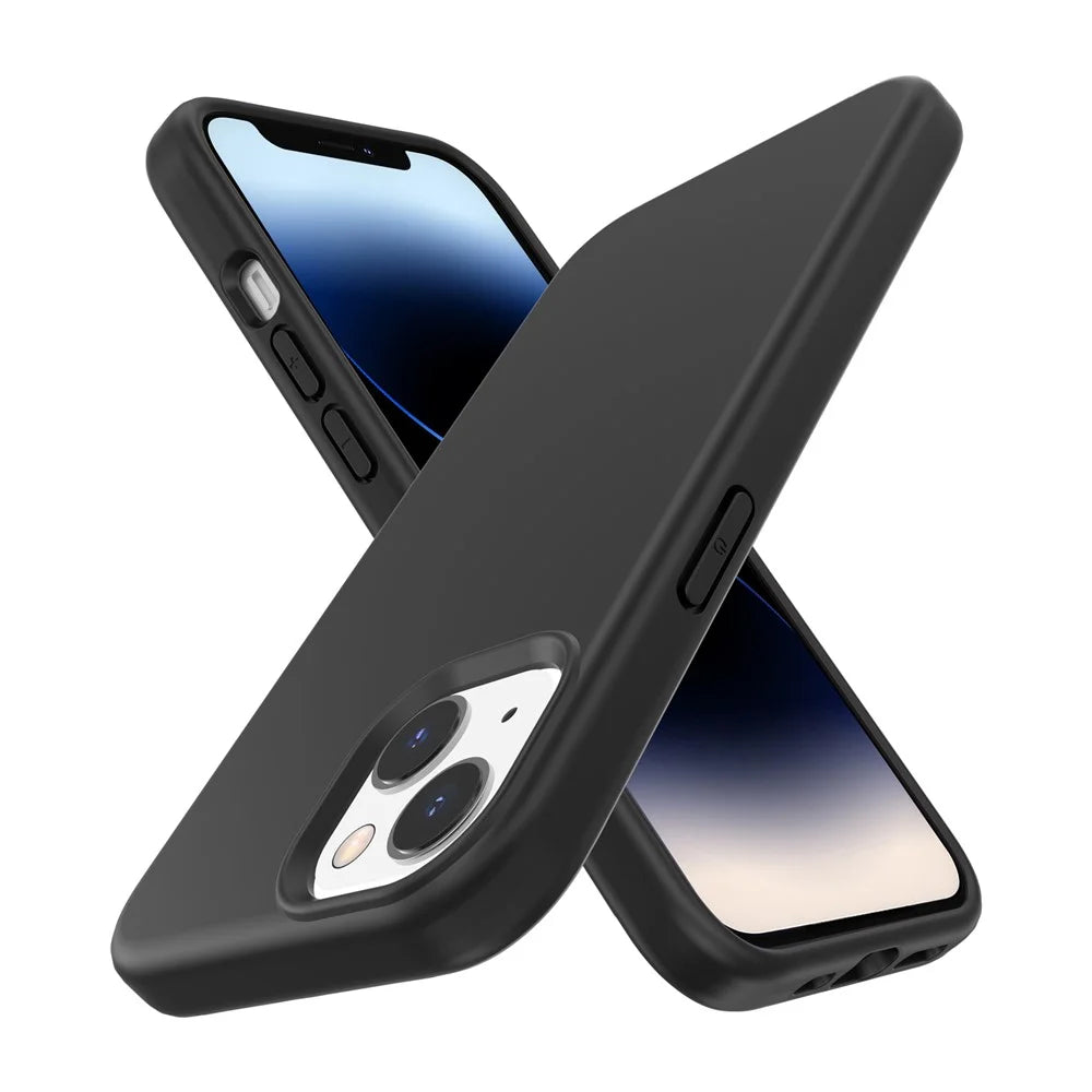 For iPhone 15 Rubberized Surface PC + TPU Hybrid Phone Shell Anti-Scratch Phone Case Cover - Black - 4