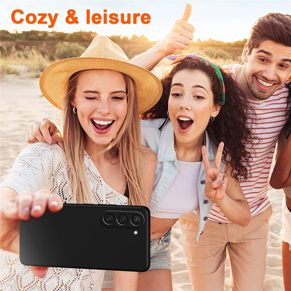 For Samsung Galaxy S23 FE Case Rubberized 2.2mm TPU Shock-absorbing Phone Cover - Black - 5
