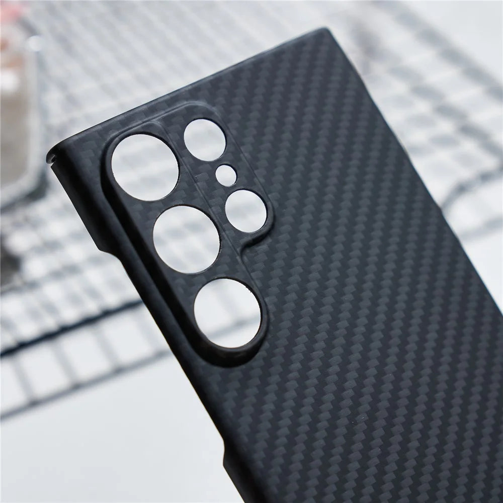 For Samsung Galaxy S23 Ultra Case 1500D Coarse Texture Aramid Fiber Anti-scratch Precise Cutout Phone Back Shell - Black - 4