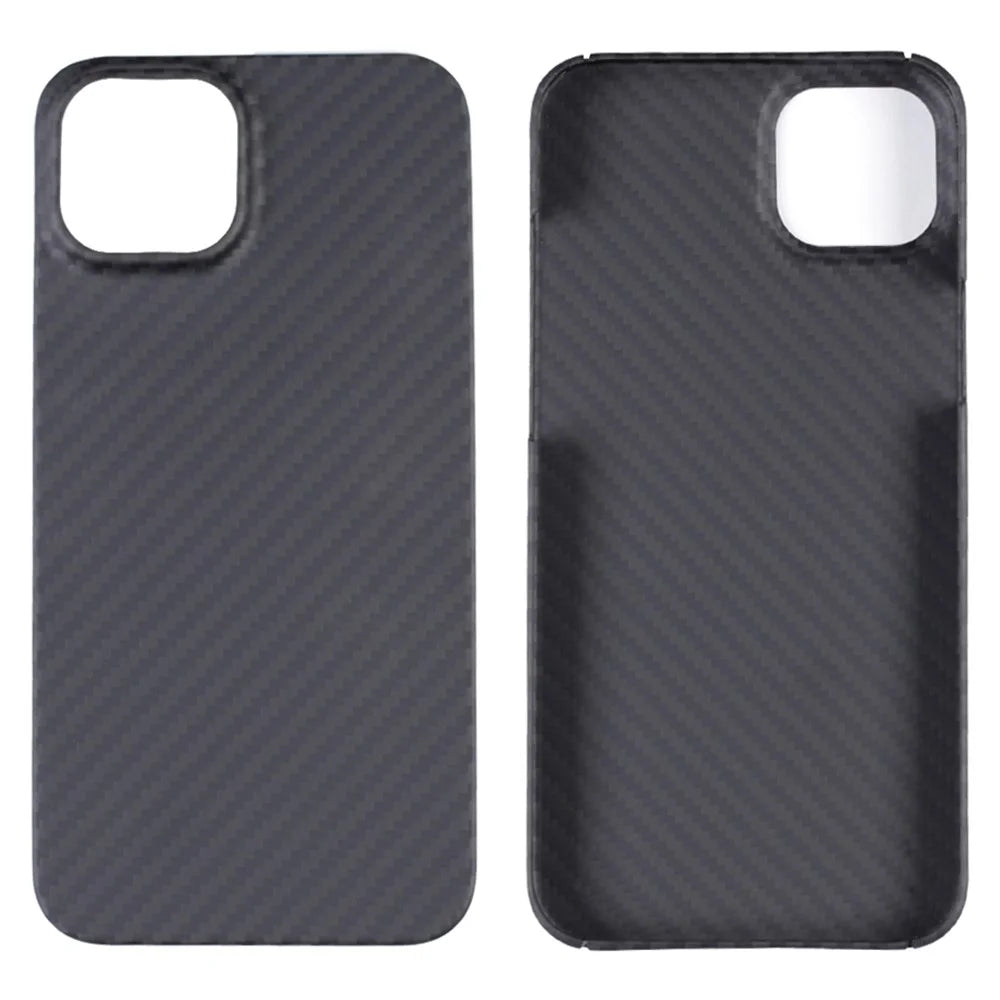 For iPhone 15 Case 1500D Coarse Texture Aramid Fiber Black Cell Phone Shell with Big Lens Cutout - 4