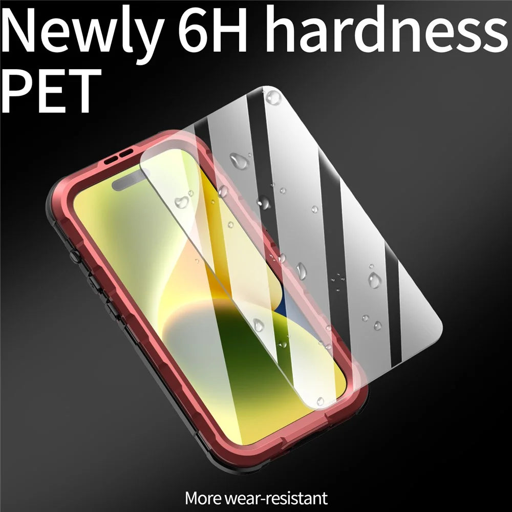SHELLBOX M Series Metal IP68 Diving Case for iPhone 15 Waterproof Case Compatible with MagSafe - Red - 2