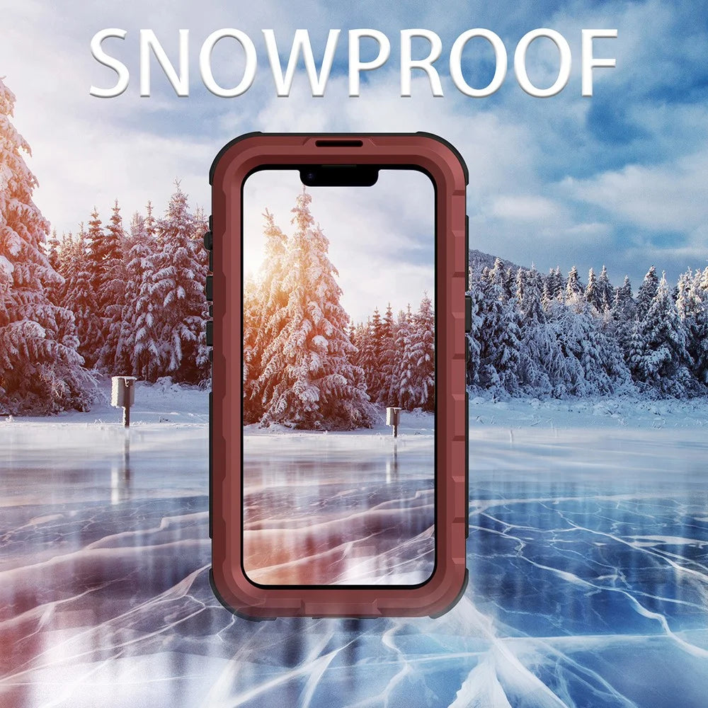 SHELLBOX M Series IP68 Diving Phone Case for iPhone 14 Plus Metal Waterproof Case Compatible with MagSafe - Red - 6