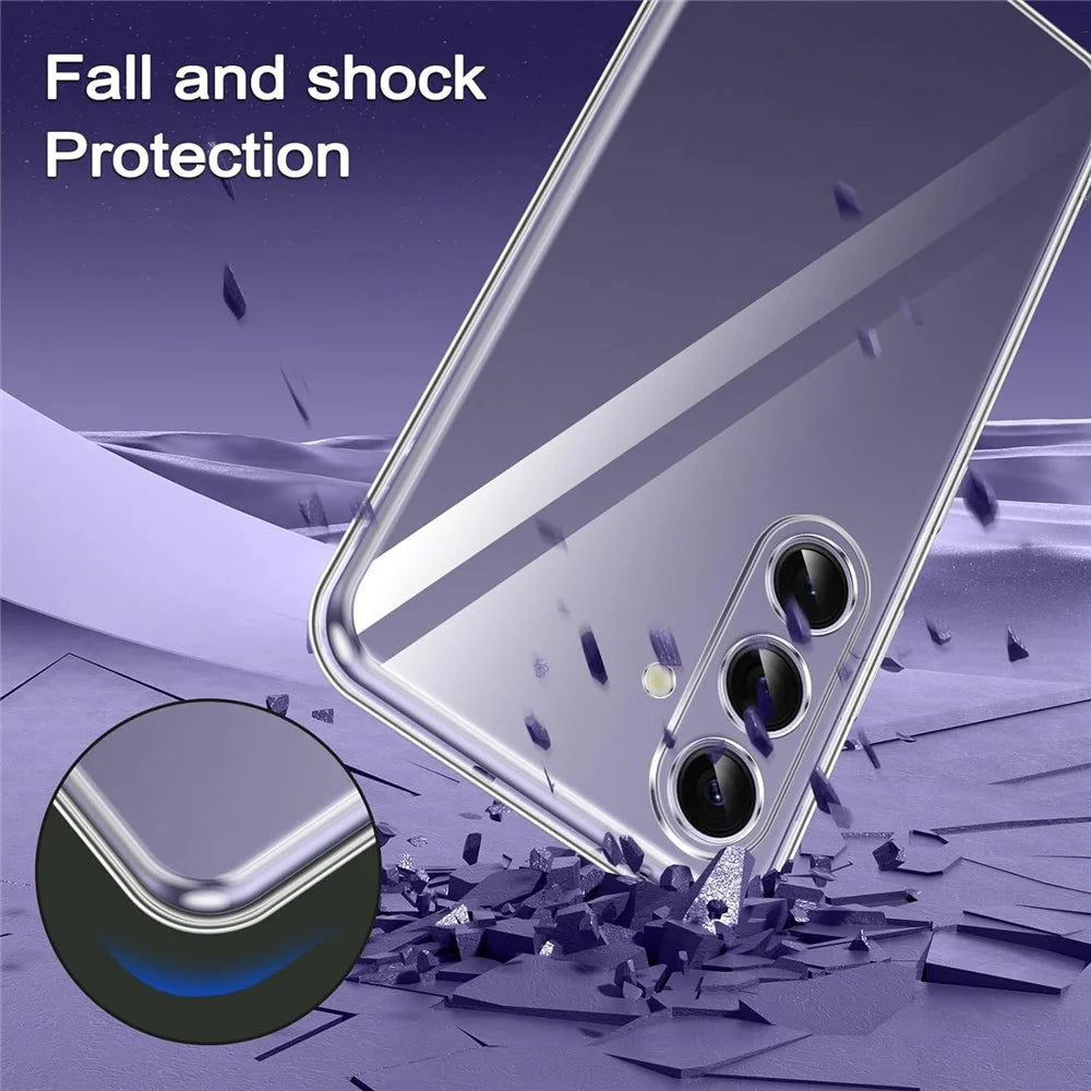 For Samsung Galaxy S24 TPU Case Transparent Phone Cover with 0.1mm Tempered Glass Film (Fingerprint Unlocking) - 3