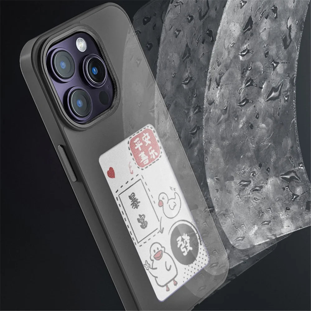 INKZONE For iPhone 14 Pro NFC 3-Color E Ink Case Case DIY Pattern Customize PC+TPU Phone Cover - 4