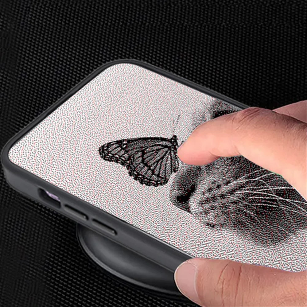 INKZONE For iPhone 14 Pro NFC 3-Color E Ink Case Case DIY Pattern Customize PC+TPU Phone Cover - 5