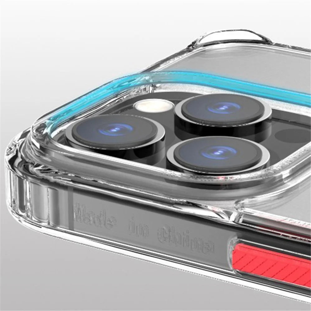 Q.COO Crystal Series for iPhone 14 Pro Case PC+TPU Shockproof Protection Phone Cover - Transparent Black - 2