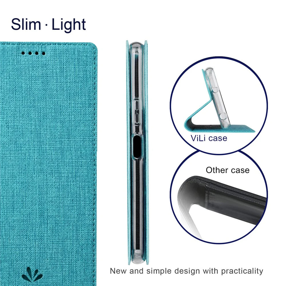 VILI DMX Series For Samsung Galaxy A35 5G Case Flip Shockproof PU Leather Card Holder Phone Cover - Blue - 5