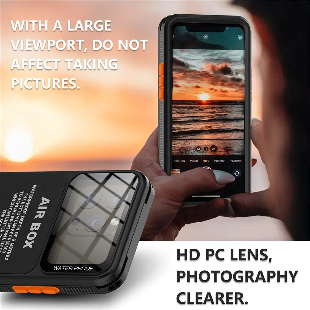 SHELLBOX Air Box Series For iPhone 15 Pro Waterproof Cover PC+TPU+PET Phone Case - Black - 3