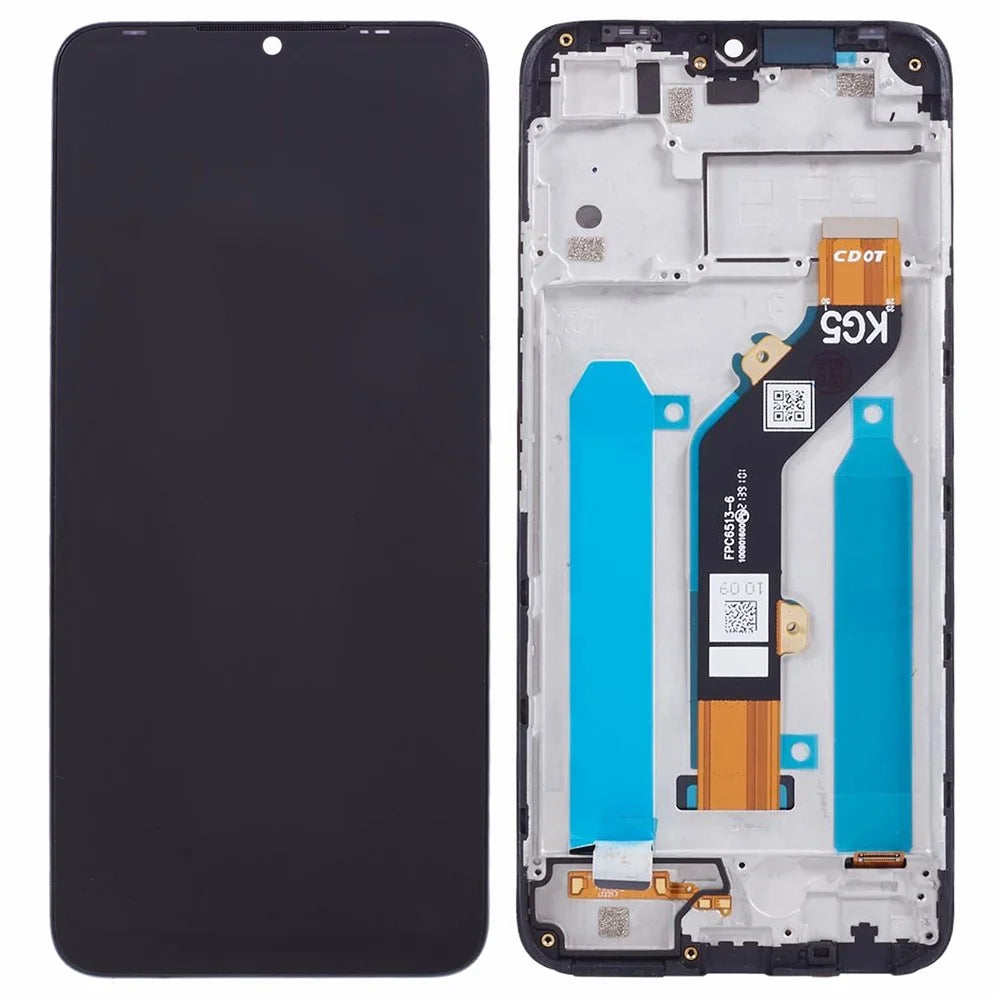 For Infinix Smart 6 X6511B X6511 X6511E Grade C LCD Screen and Digitizer Assembly + Frame Replacement Part (Without Logo) - 1