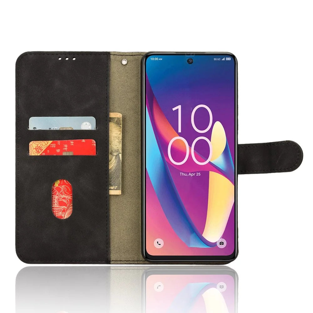 For TCL 50 XL 5G Case 2 Card Slots Wallet PU Leather Magnetic Absorption Phone Cover - Black - 2