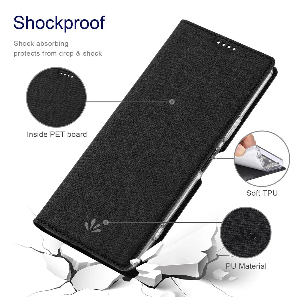 VILI DMX Series For Sony Xperia 1 VI Case with Card Holder Leather Phone Cover - Black - 6