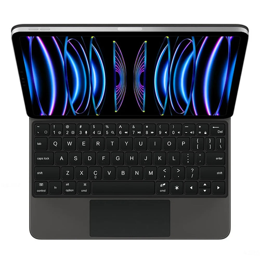 Magnetic Floating Bluetooth-Compatible Keyboard for iPad Air 13 (2026) / (2025) / (2024) / iPad Pro 12.9 (2022) / (2021) / (2020) / (2018) Leather Tablet Case - Black - 5