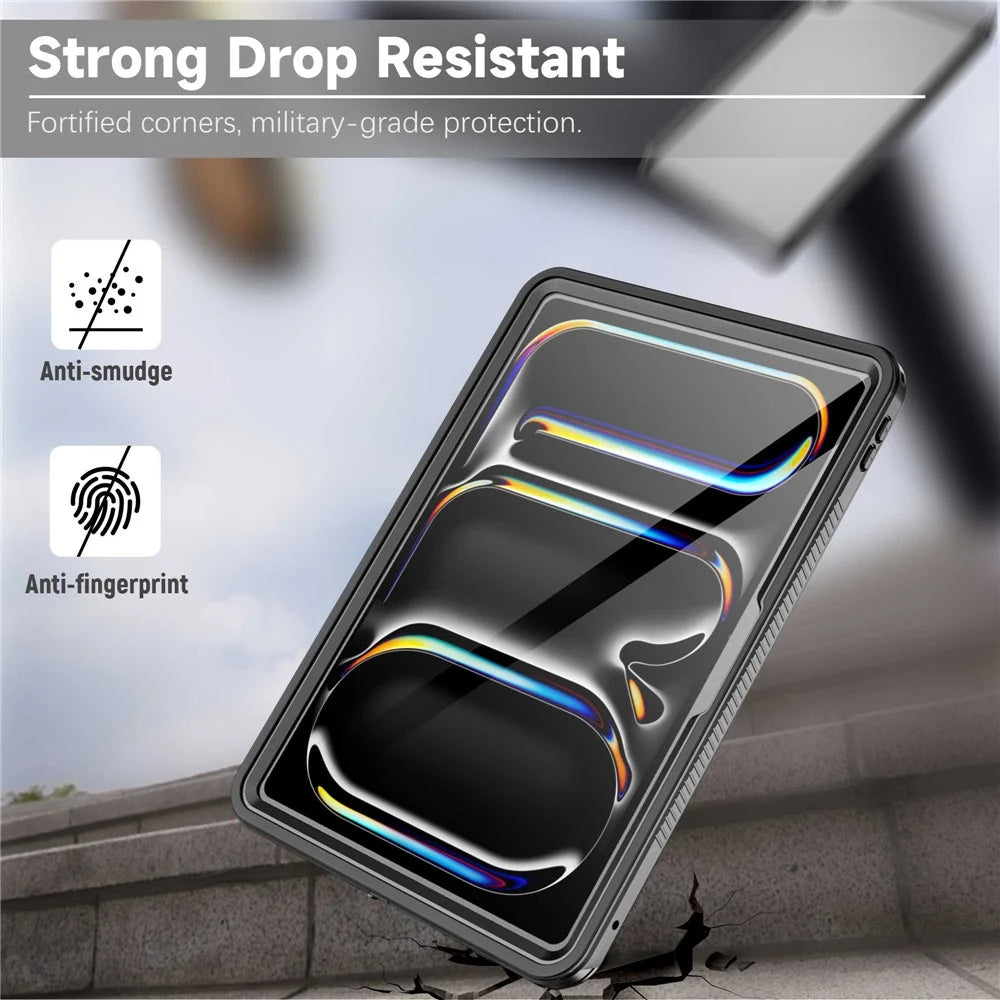 For iPad Pro 13 (2024) Tablet Full Coverage Case PC+PET+TPU IP68 Waterproof Anti-Drop Shell - 6