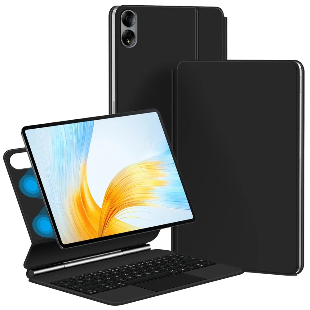 For Honor MagicPad 13 Magnetic Floating Bluetooth-compatible Keyboard + Leather Tablet Case (English) - 1