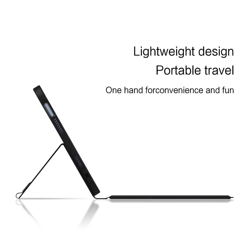 For iPad mini (2024) Leather Case + Touchpad Bluetooth-compatible Keyboard with Backlit - 5