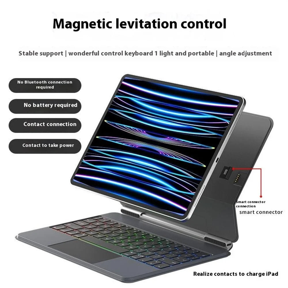 Magnetic Keyboard with Backlit for iPad Air 13 (2026) / (2025) / (2024) / Pro 12.9 (2022) / (2021) / (2020) / (2018) (Smart Connector, No Bluetooth-Compatible) - 4