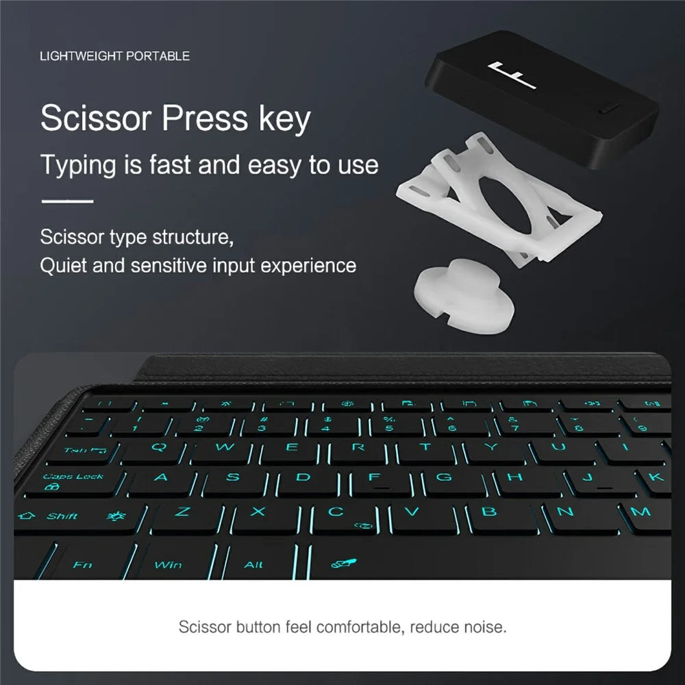 For Huawei MatePad Pro 13.2 (2025) Leather Case + Bluetooth-compatible Keyboard with Backlight Trackpad - 7