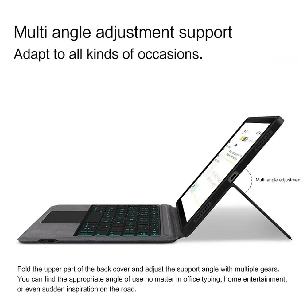 For Huawei Hi MatePad 11.5 2024 Leather Case + Touchpad Bluetooth-Compatible Keyboard with Backlit - 6