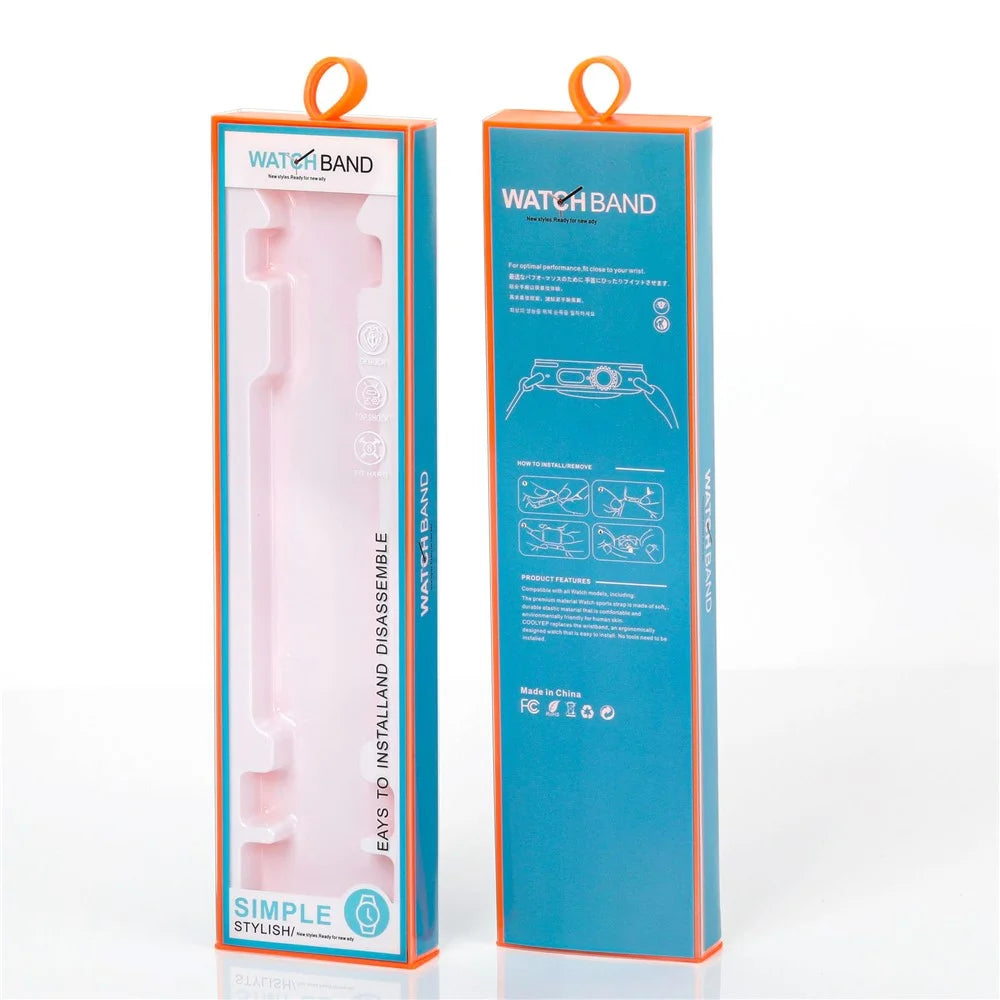 100 PCS Watch Band Packaging Box Pull Out Style Short D1 165 x 55 x 18 mm For Fashion Accessories Storage - Orange / Baby Blue - 1