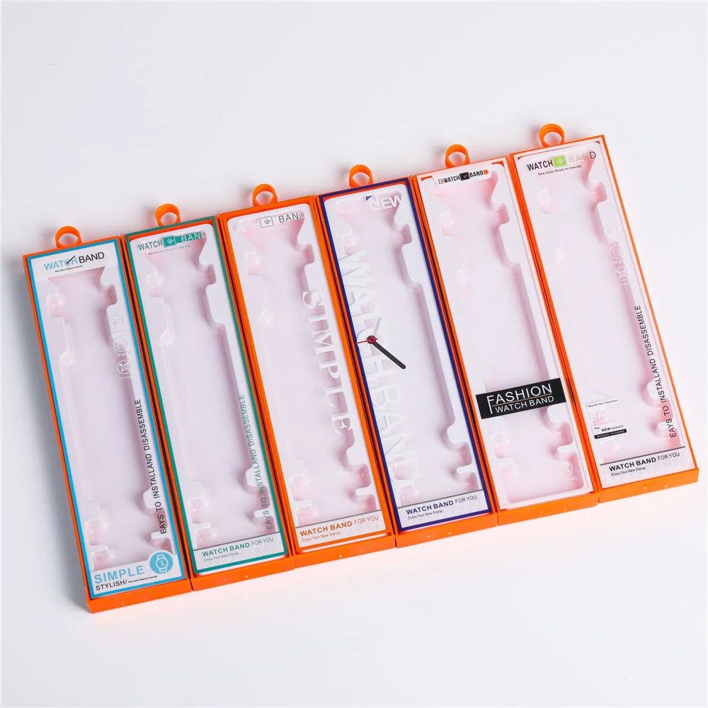 100 PCS Watch Band Packaging Box Pull Out Style Short D1 165 x 55 x 18 mm For Fashion Accessories Storage - Orange / Baby Blue - 5