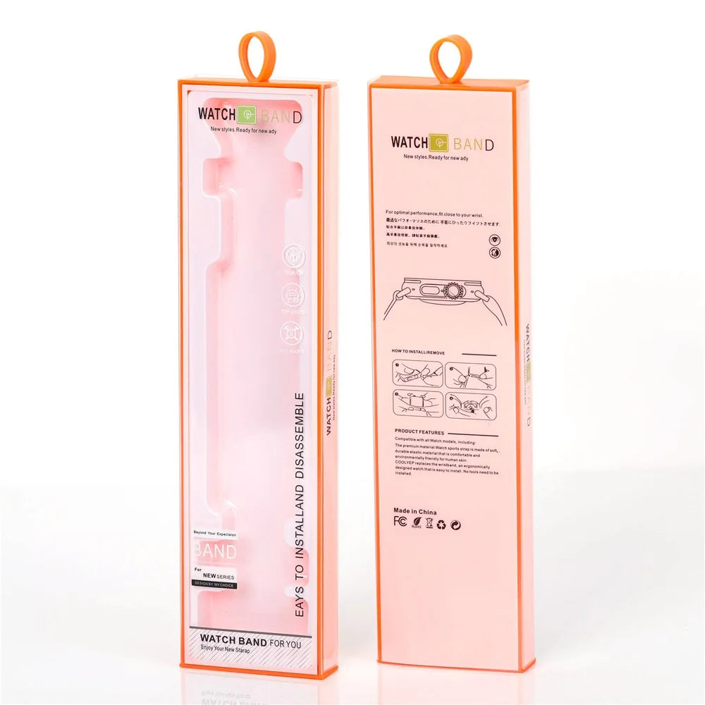 100 PCS Watch Band Packaging Box Pull Out Style Short D2 215 x 55 x 18 mm For Fashion Accessories Storage - Orange / White - 1