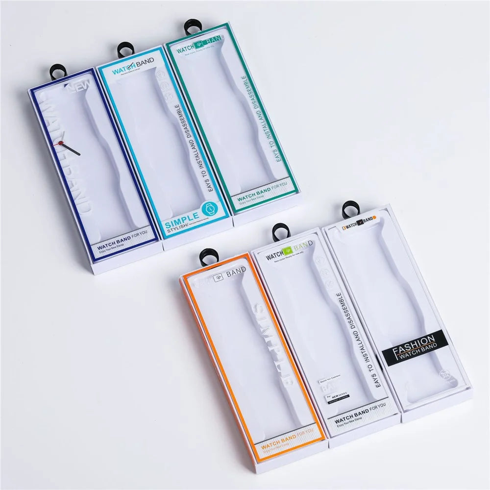 100 PCS Watch Band Packaging Box Pull Out Style Short D2 215 x 55 x 18 mm For Fashion Accessories Storage - Orange / White - 4