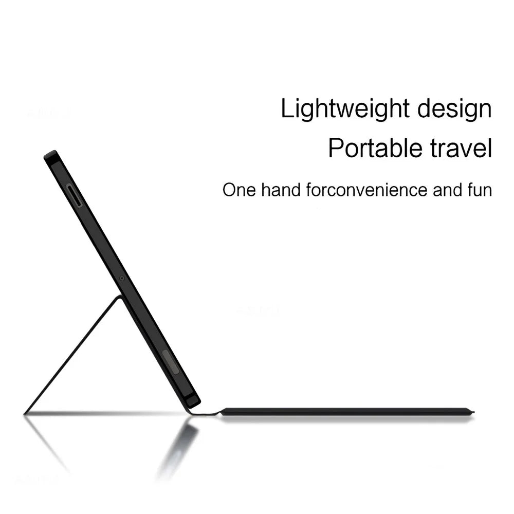 For Samsung Galaxy Tab S10 FE Leather Case + Touchpad Bluetooth-Compatible Keyboard with Backlit - 4