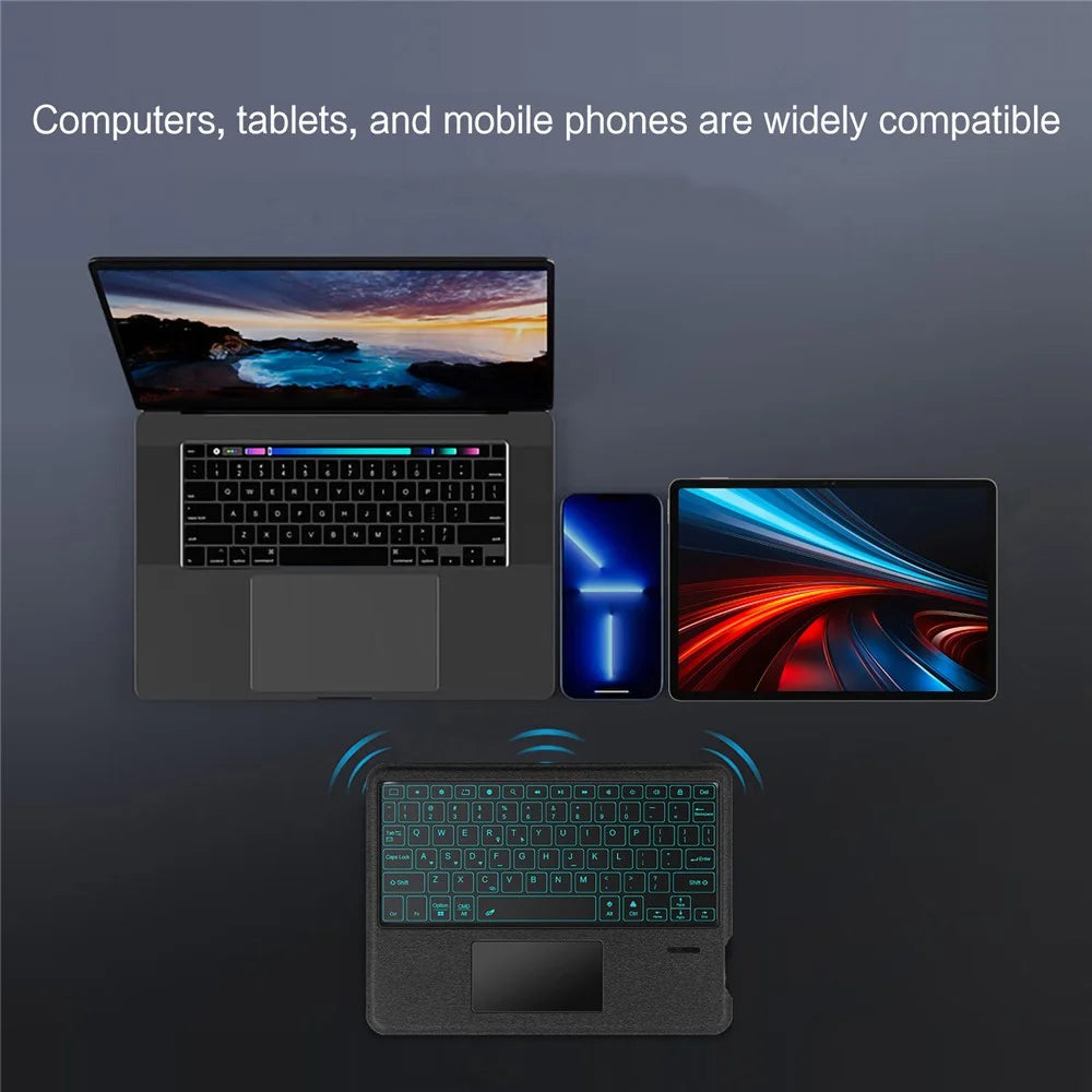 For Honor Pad GT Leather Case + Bluetooth-Compatible Keyboard with Backlight Trackpad - 6