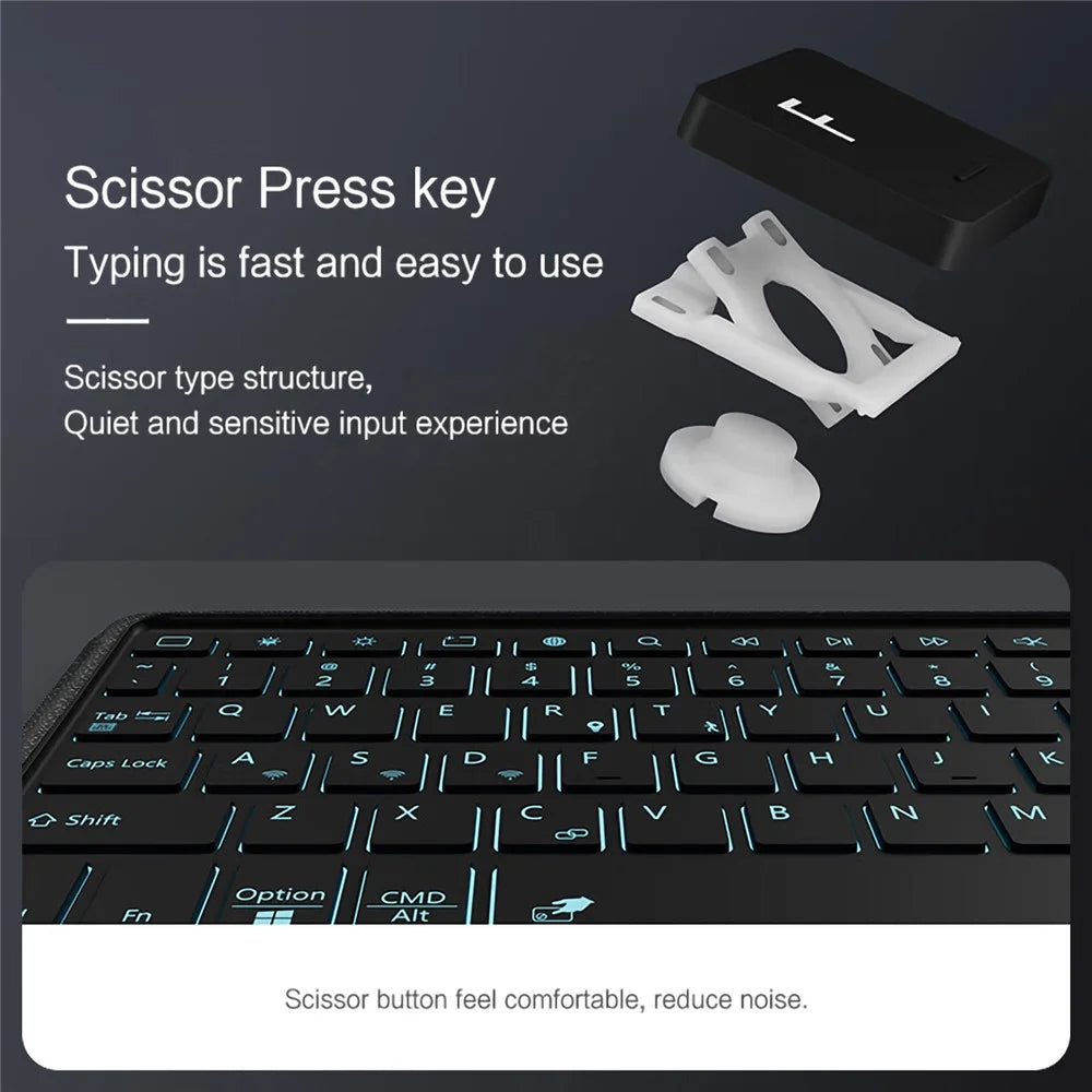 For Honor Pad GT Leather Case + Bluetooth-Compatible Keyboard with Backlight Trackpad - 7