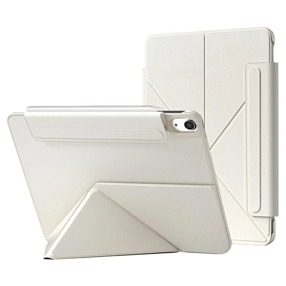 For iPad mini (2024) / (2021) Case Double-Sided Magnetic Closure Leather Smart Tablet Cover - Beige - 1