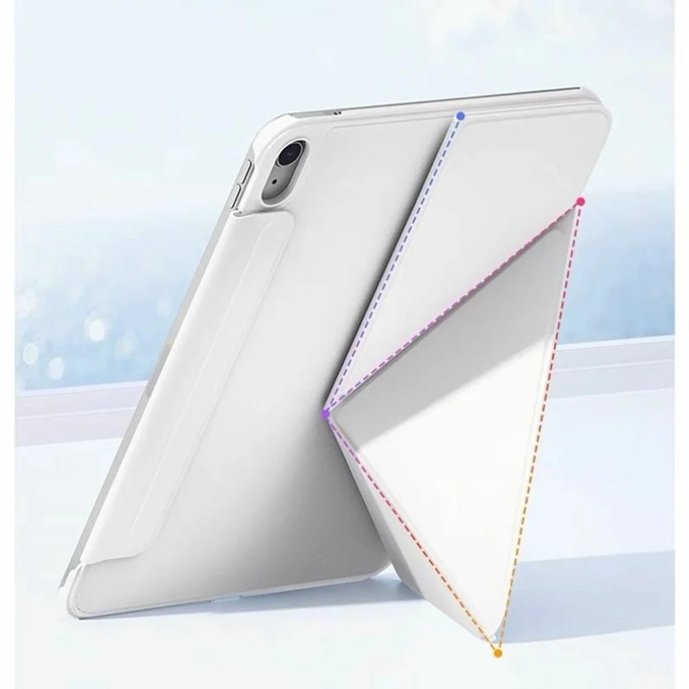 For iPad mini (2024) / (2021) Case Double-Sided Magnetic Closure Leather Smart Tablet Cover - Beige - 3